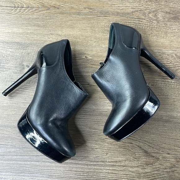 Nine West Women’s Frassie Black Leather Platform Heel, size 7.5 - Picture 1 of 11